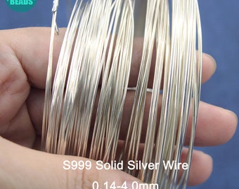 0.15mm-4mm S999 Fine Silver Wire,Beading Wire,Round Silver Wire,Half Hard Wire,Dead Soft Silver Wire,Wire Wraped Jewelry Silver Wire