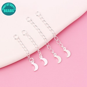 S925 Sterling Silver Extension Chain,necklace extension,Moon Pendant chain extender,Silver Extension Chain