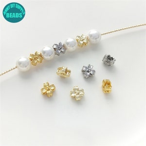 6mm 14k Gold Plated Brass Flower Beads,Clover Beads,Spacer Beads,Gold Plated Beads,wholesale beads