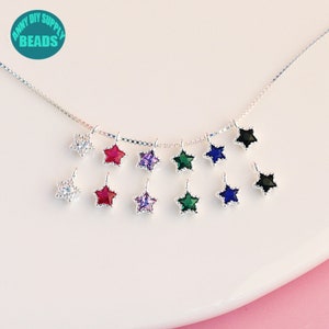 S925 Sterling Silver Cute Mini Star Charm,Silver Charms,Tiny Silver Star Charms,Bracelet Charm,Cz Star Charms,Star Pendant,Celestial Charms