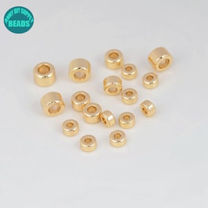 10/50/100pcs 14K Real Gold Plated brass Spacer Beads,Gold Rondelle beads