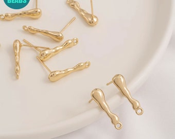14K Gold Plated Earring Stud,Stick Bar Earring Stud,minimalist earrings,earrings stud With S925 Sterling Silver Needle