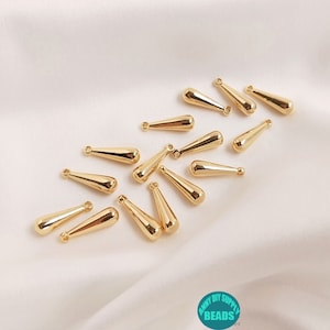 10/20/50/100pcs 14K Gold Plated brass Drop Pendant,Long Drop Pendant,13.5mmx4mm
