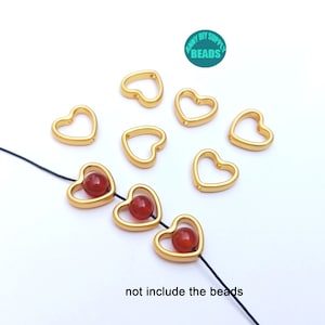 1/5/20/50PCS Gold Plated Heart Bead Frames,Gold Bead frame,13*11mm