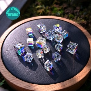 6/8mm Austria aurora borealis Cubic beads,earring pendant,necklace beads,Angel Aura Cubic beads