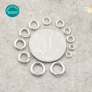 50PCS 100PCS S925 Sterling Silver Rings,Silver Jump Rings,Closed Rings,Rings For Bracelet,Jewelry Making Rings zdjęcie 3