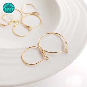 25mm 35mm 14K Gold Plated Brass Earring Hook,Earring Circle For Earring Making,Earring Components,Hoop Earrings