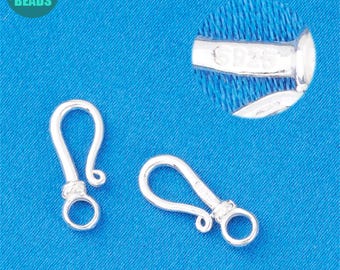 Zapięcie na haczyk do bransoletki ze srebra próby 925, zapięcie na naszyjnik, zapięcie srebrne, materiały do samodzielnego wyrobu biżuterii