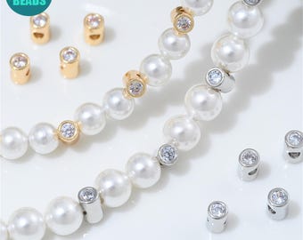 May include: White pearl bead strands with gold and silver accents, and small gold and silver cylinder beads with clear crystal accents. The image includes the text "ANNY DIY SUPPLY BEADS".