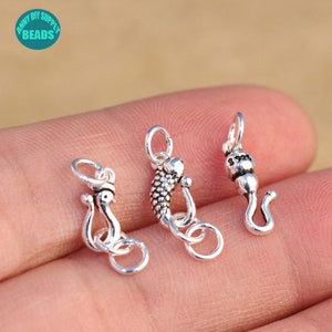 1/5/10PCS S925 Sterling Silver Clasps,Macrame Bracelet Clasp,Sterling Silver Hook Clasp,S Clasp