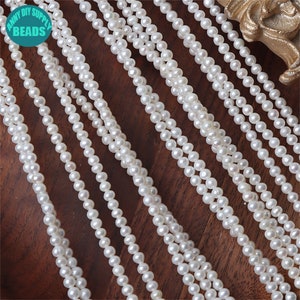 3-3.5mm Freshwater Pearl beads,Egg Shape Tiny Pearls,Not Round,Seed Pearls,keshi Pearls,Natural Pearls,Necklace Pearl Beads,Full Strand 35CM