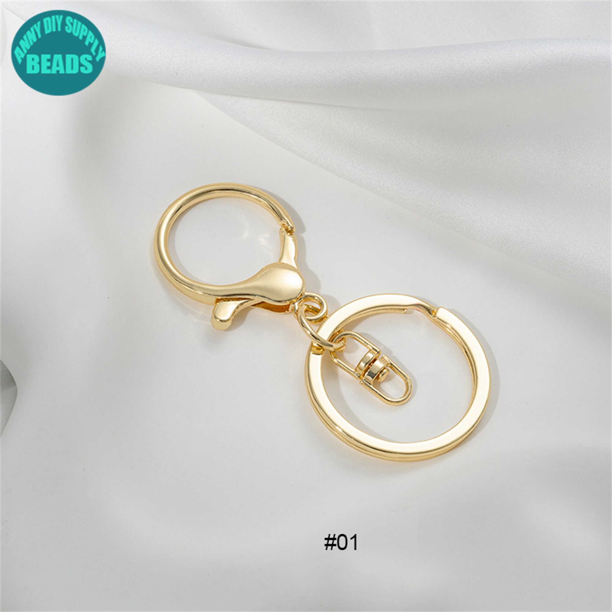 14k Gold Plated Keychain Supply: DIY Clasp Pendant Holder - Etsy