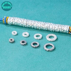S925 Sterling Silver Spacer Beads,Circle Beads,Metal Beads,Sterling Silver Bead,Hammered Sterling Silver Beads