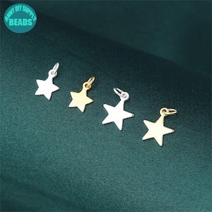S925 Sterling Silver Star Charms,Silver Charms,Tiny Silver Star Charm,Silver Star pendant,dangle star charm,earring pendant