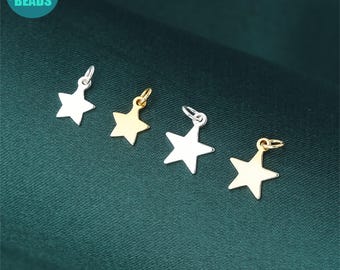 S925 Sterling Silver Star Charms,Silver Charms,Tiny Silver Star Charm,Silver Star pendant,dangle star charm,earring pendant
