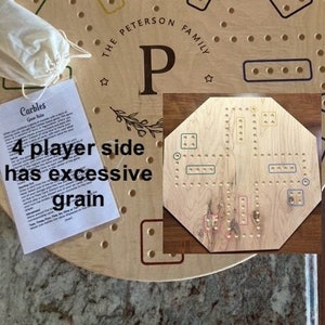 Carbles - Excessive Grain version | 24 in Personalized Carbles Game | 4 and 6 player sides with custom engraving | includes marbles & cards