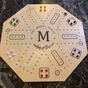 Carbles - 18 inch Personalized Carbles Game | 4 and 6 player sides with custom name engraving
