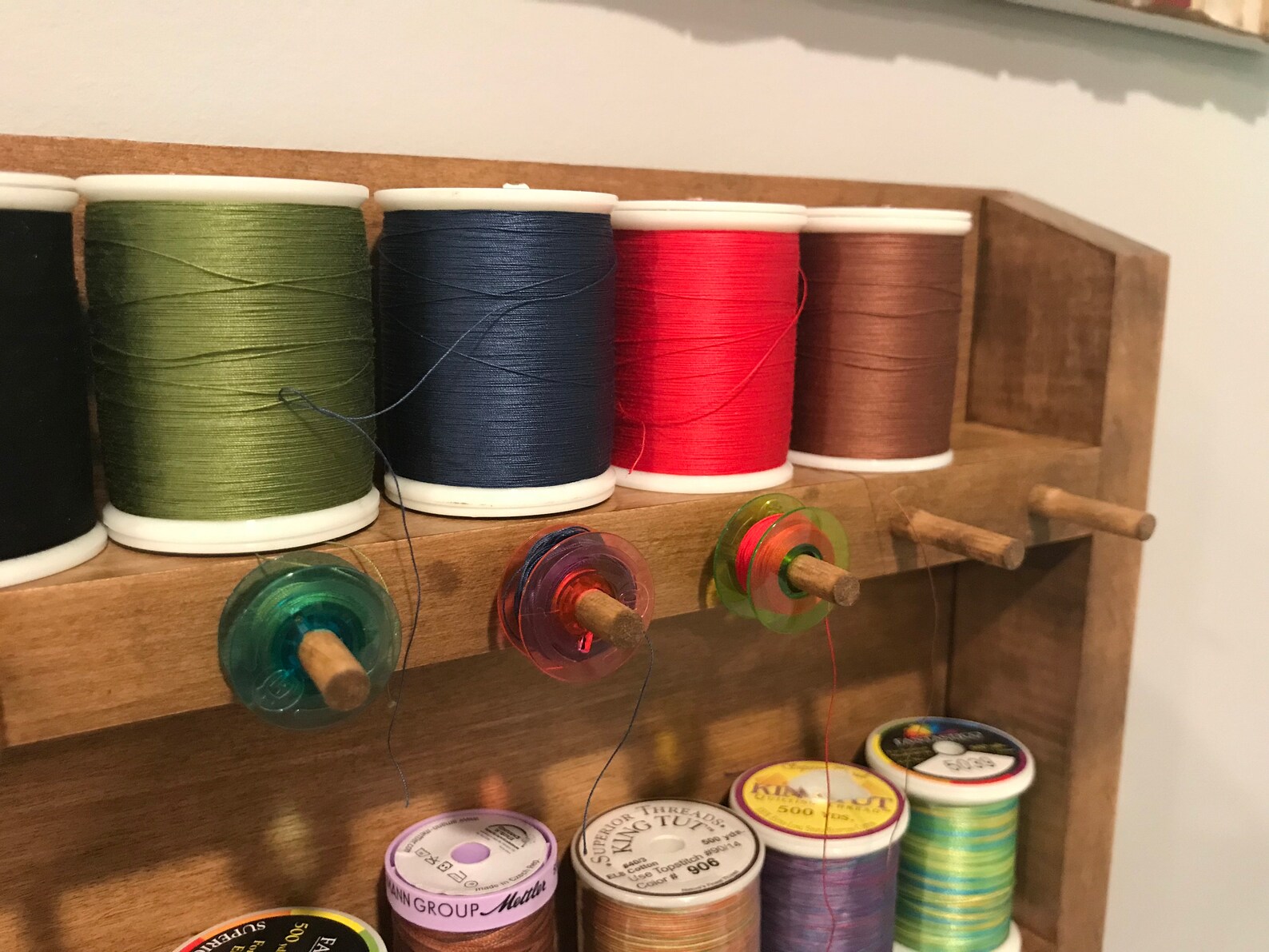 Large Wallmounted Maple Thread Holder / Thread Organizer for Etsy