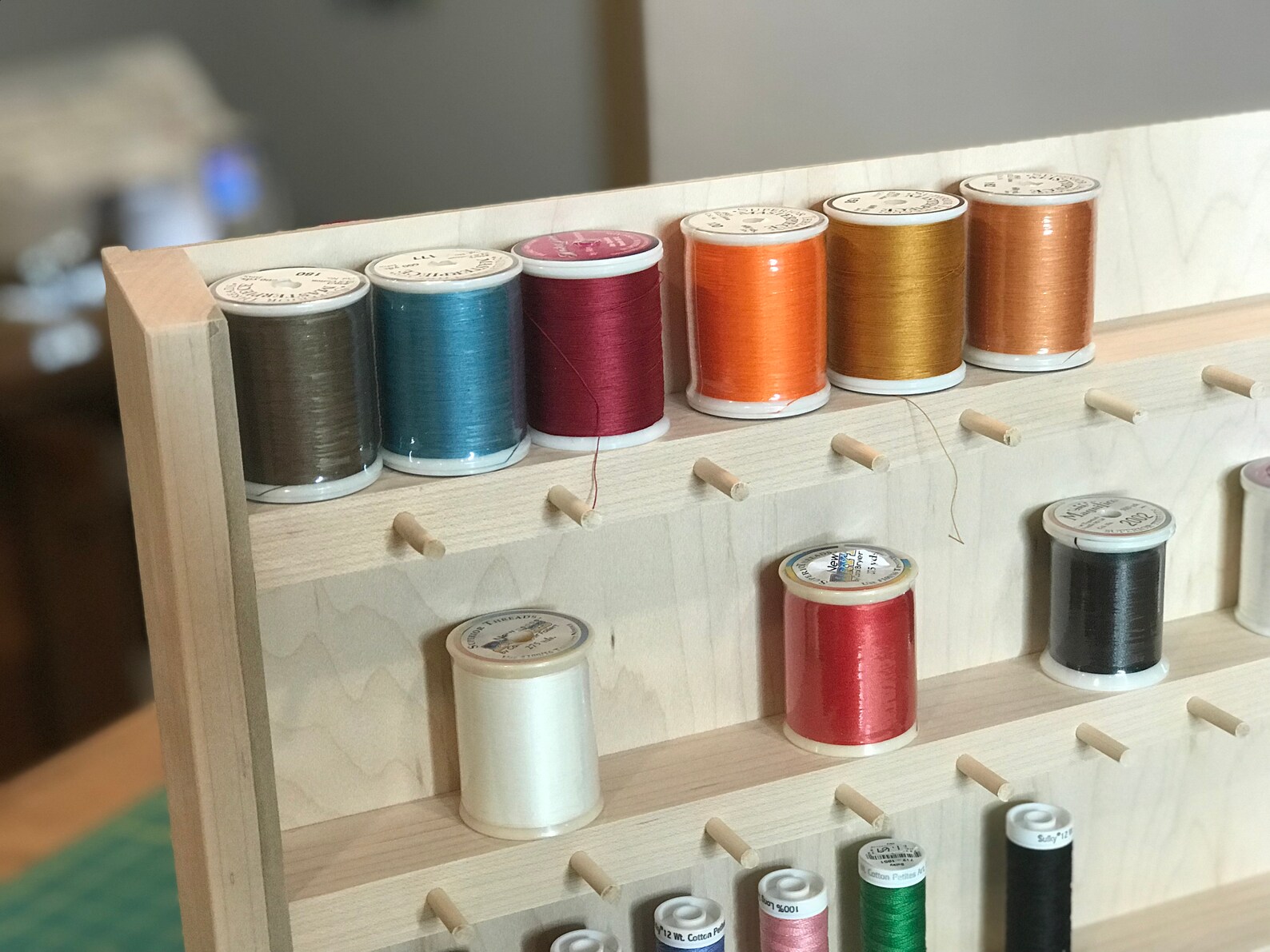 Large Wallmounted Maple Thread Holder / Thread Organizer for Etsy