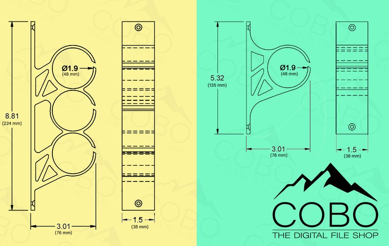 May include: A black metal shelf unit with three circular openings for holding bottles. The shelf is 8.81 inches tall, 3.01 inches wide, and 1.5 inches deep. The openings are 1.9 inches in diameter.