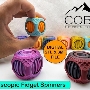 Rolig gyroskopisk Fidget Spinner digital STL-fil för 3D-utskrift, 3D-utskrivbar Fidget Cube festgåva