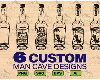 Man Cave SVG Bundle 6 designs, Garage svg Bundle, Father&#39;s day svg, Manly SVG, Drinking svg, laser engraving svg - Digital Download