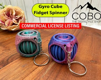KOMMERSIELL LICENS Kul 2025 Gyroskopisk Fidget Spinner Digital STL-fil för 3D-utskrift, 3D-utskrivbar Fidget Cube Partygåva