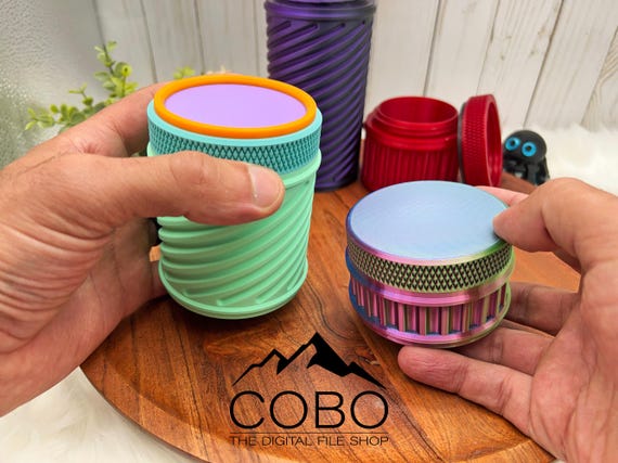 Customizable Storage Containers with screw on lid Small Medium and Large Sizes STL 3MF FILE ONLY, Blank Lid Container, 3D Printed Gift