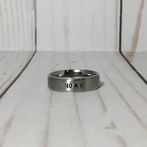 Custom Stamped Rings 6mm Comfort Fit Name Ring Best Friends Mother Daughter Father Husband