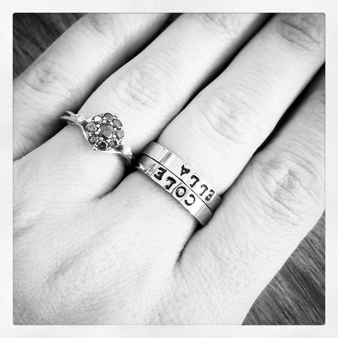 Custom Stamped Rings Stackable Name Ring Best Friends Mother Daughter