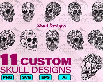 Skull SVG Bundle for Cricut, or Laser Engraver, Skull SVG - Digital Download