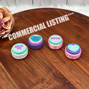 COMMERCIAL LICENSE Cute Conversation Heart Fidget Clickers Traditional Sayings Digital 3MF STL File for 3D Printing Keychain