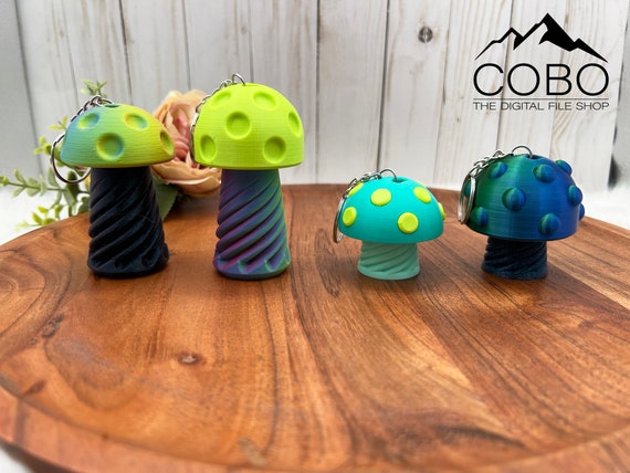 Stashroom Mushroom Keychain Digital STL File for 3D Printing, Stash Container, Mushroom Keychain, Chapstick Holder, Storage Tube