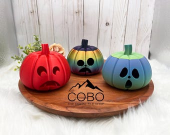 Calabaza de Halloween STL - Linterna de Halloween imprimible en 3D / Candelabro espeluznante / Decoración de Halloween Descarga digital