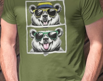 Trendy Bear Graphic T-Shirt, Cool Animal Shirt, Funny Bear Gift, Bear Lover Gifts, Bear T shirt, Bear Sweatshirt, Bear Wearing Sunglasses