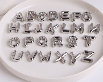 5/10/26pcs, Stainless Steel Letter Pendant, Balloon Letter Charms, Letter Pendant, Alphabet Letters,Jewelry Making Letters Accessories