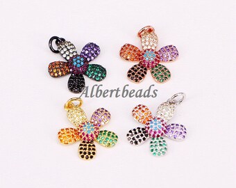 aco♡ AZYZ294-8450 Fashion Micro Pave Zircon Pendant, Flower Shape
