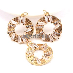 10PCS, Gold Donghnut Charm/Pendant, Dainty Circular Ring Charms, Gold Charm, Gold Pendant, Necklace Charms