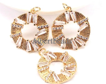 10PCS, Gold Donghnut Charm/Pendant, Dainty Circular Ring Charms, Gold Charm, Gold Pendant, Necklace Charms