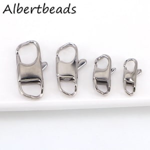 30PCS, Stainless Steel Lobster Clasps Hooks End Connectors For Necklace Bracelet Jewelry Findings