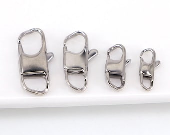 30PCS, Stainless Steel Lobster Clasps Hooks End Connectors For Necklace Bracelet Jewelry Findings
