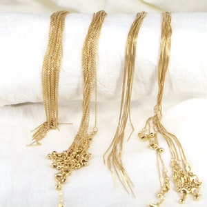 20PCS, Dainty Adjustable Necklac Finished Chain With Needle, 18K Gold Plated Chain, Necklace Making Findings