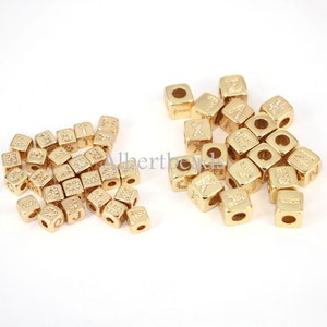 10 Uds., 6MM/9MM Micro Pave CZ lindo cuadrado letra espaciador conector cuentas para hacer joyas accesorios