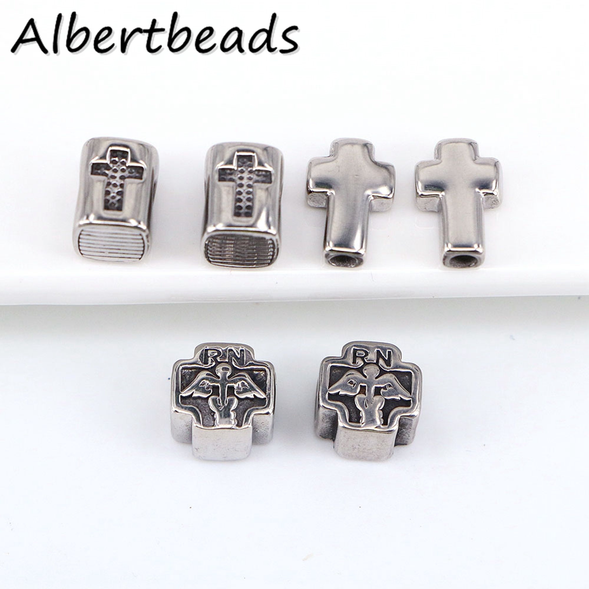 50PCS, Stainless Steel Cross Shaped Beads for Jewelry Bracelet Necklace Making