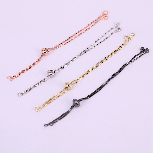 Gold / Silver / Black / Rose Gold Chain Bracelet Adjustable Chain Macrame Bracelet For DIY Women Jewelry  20PCS 20PCS