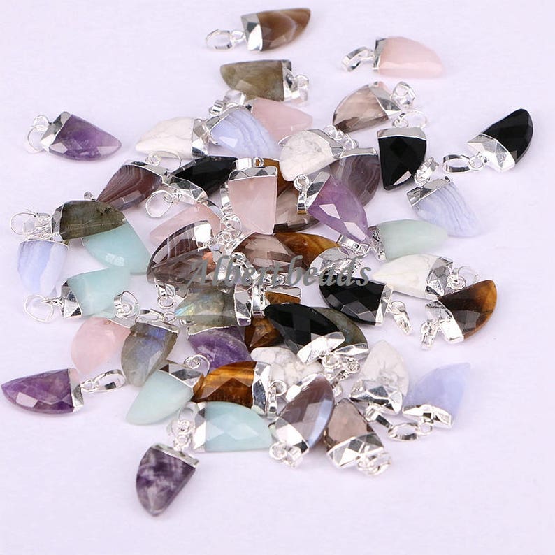 AZYZ180-9696 Natural Stone Pendant Horn Shape Charms Pendants For Jewelry Making Necklace Pendants DIY Women Jewery Findings 510PCS