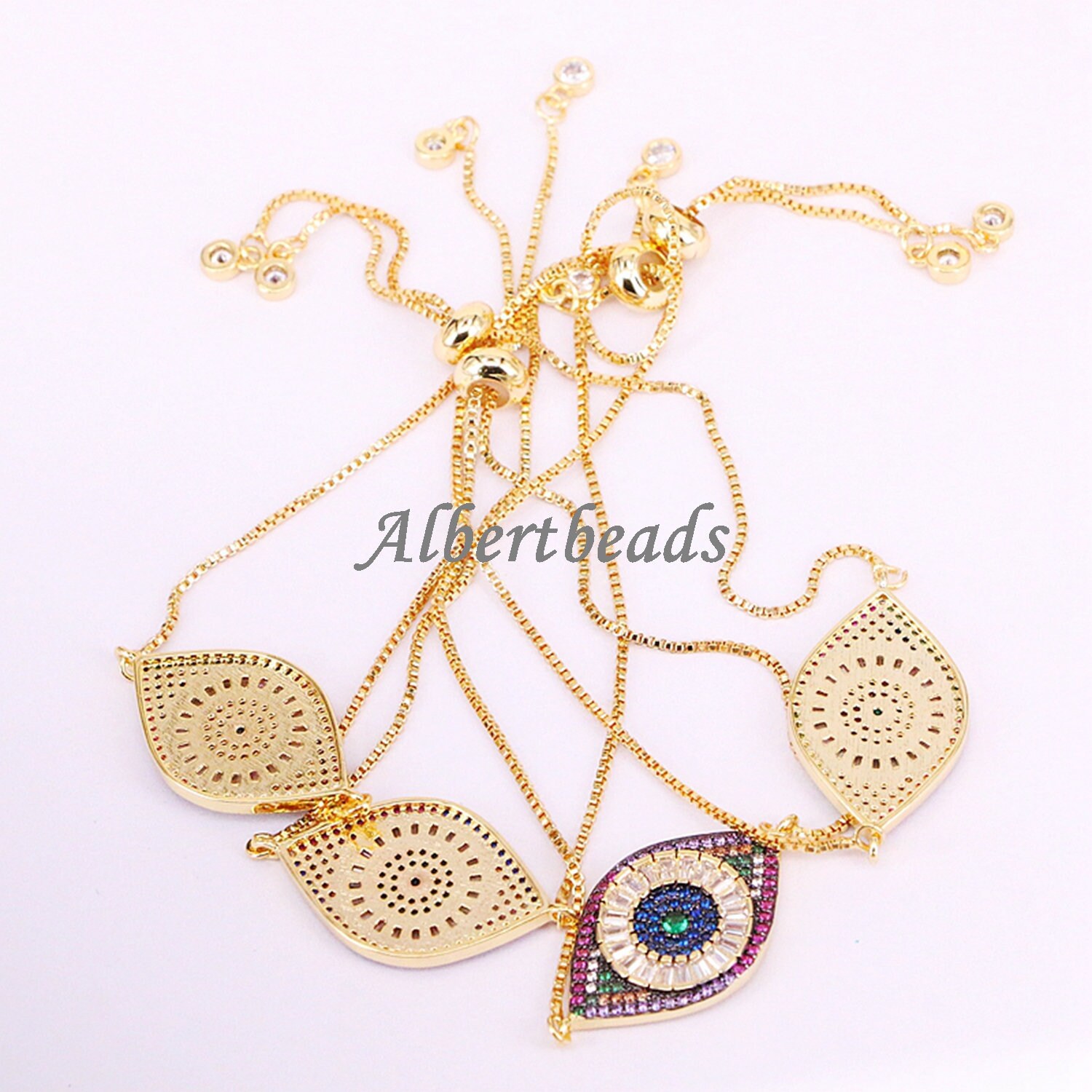 AZYZ330-4219 Top Quality Multicolor Cubic Zirconia Oval Eye