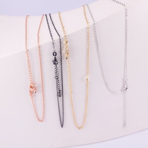 Classic Basic Chain Metal Lobster Clasp Adjustable Necklace Chain Fashion Jewelry 20PCS