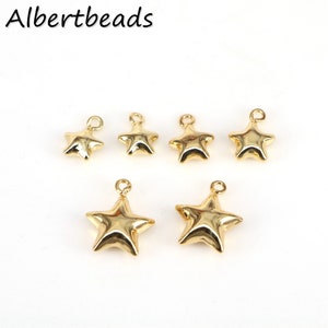 Micro Pave CZ Star Pendant, Gold/black, Cubic Zirconia Pave