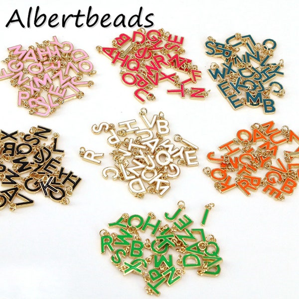 Enamel Letter Charms - Etsy
